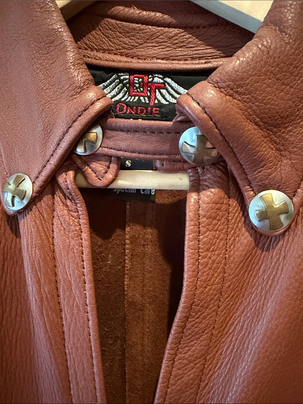 Brown Leather Belted Jacket – - Picture 2 of 7